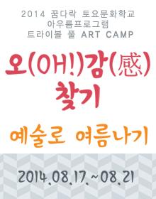 2014 꿈다락 토요문화학교 트라이보울 풀 ARTCAMP [오감찾기-예술로 여름나기] 포스터